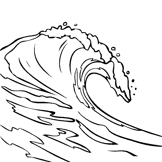 Free Breaking Wave Coloring Pages